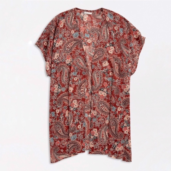 🆕2X/3X Lightweight Paisley Open Front Kimono - Picture 3 of 13